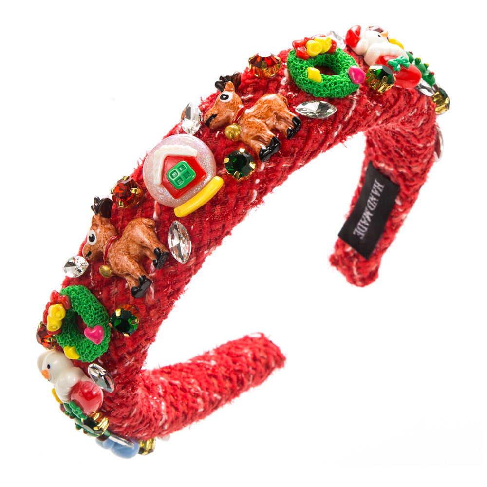 Wholesale Band Elk Snowman Snowflake Christmas Accessories Fabric Head Band
